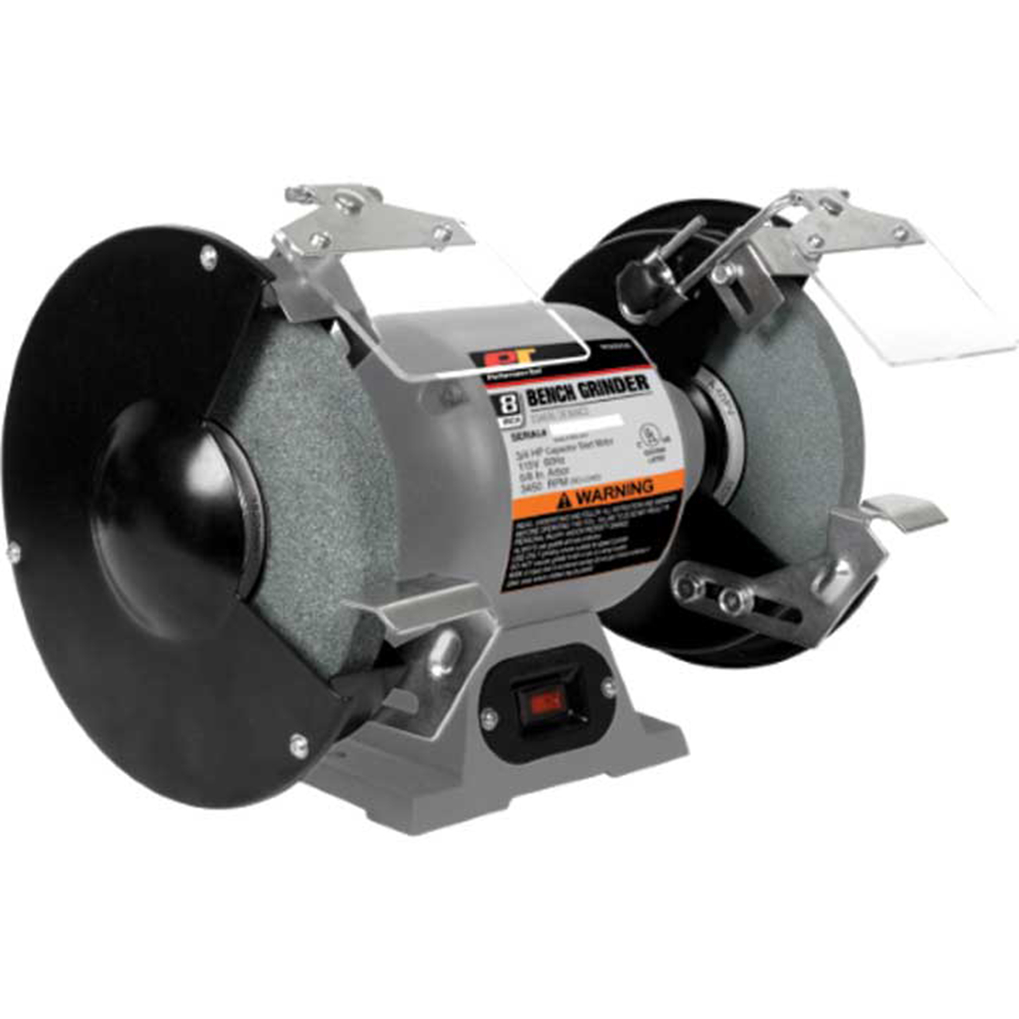 Performance Tool Bench Grinder — 8in., 3/4 HP, 3450 RPM, Cast Iron Housing, Model# PRTW50058